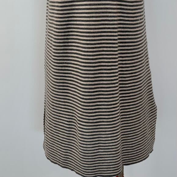 Eileen Fisher Merino Wool Sweater Dress Turtleneck Short Sleeve Striped M - Picture 3 of 10